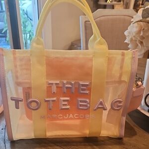 Marc Jacobs Yellow and Pink Tote Bag